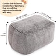 thumbnail image 1 of 15"(H) Bean Bag Ottoman Pouf, 6.6LB Memory Foam Filled Footstool for Sofa, Accent Stuffed Footrest Stool with Washable Cover, Single Footrest Stool for Living Room, Bedroom, Coffee, 1 of 8
