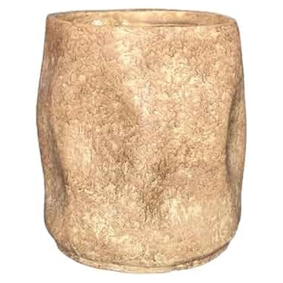 15" H x 12" Dia Fiberstone Planter with Drainage Hole Handcrafted Large Decorative Plant Pot for Indoor or Outdoor Use, Modern Flower Container for Home, Patio, Garden, and Artificial Trees