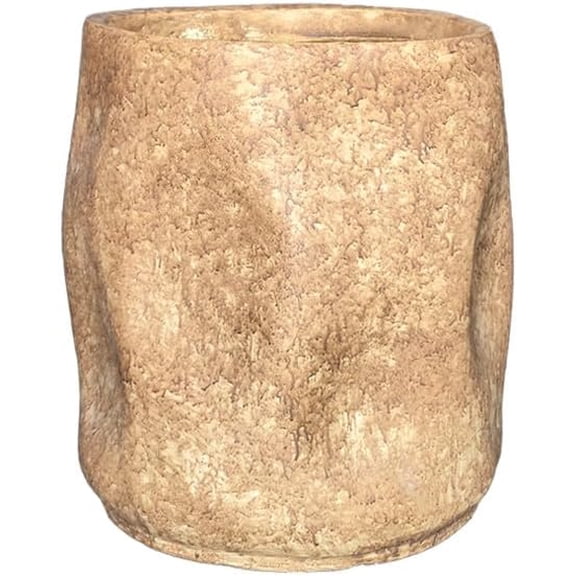 15" H x 12" Dia Fiberstone Planter with Drainage Hole Handcrafted Large Decorative Plant Pot for Indoor or Outdoor Use, Modern Flower Container for Home, Patio, Garden, and Artificial Trees