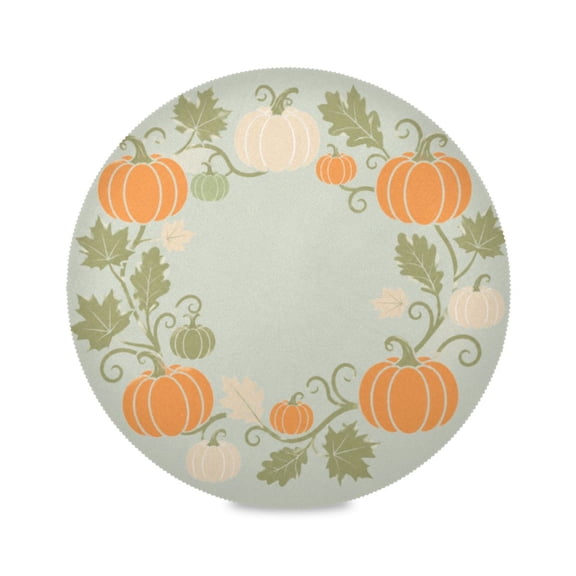 15" Halloween Wreath Printed Round Placemats Set of 1 Heat Resistant Table Mat for Kitchen for Party Deco