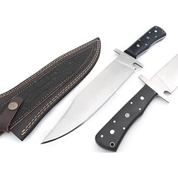 - 15" Handmade Full Tang Hunting Knife with Leather Sheath, Multipurpose Bowie Knife with Micarta Handle for Everyday Carry, Outdoor Camping and Hunting$$Other