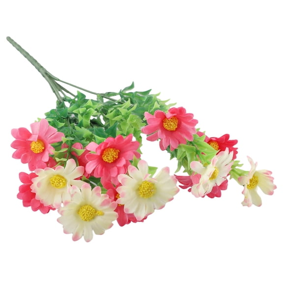 15 Heads Artificial Flowers Plastic Fake Plants Wedding Garden In/Outdoor Decor Silk Daisy Fake Plants Floral Arrangement Decors