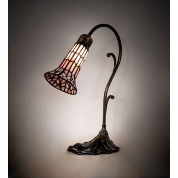 15" High Stained Glass Pond Lily Accent Lamp