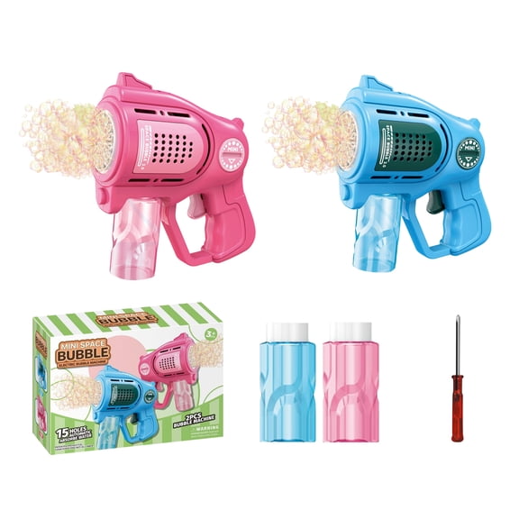 15-Holes Automatic Bubble Machine, Bubble Blower with Solution Bottle, Ideal for Easter Party, Summer Outdoor Events & Wedding Celebrations
