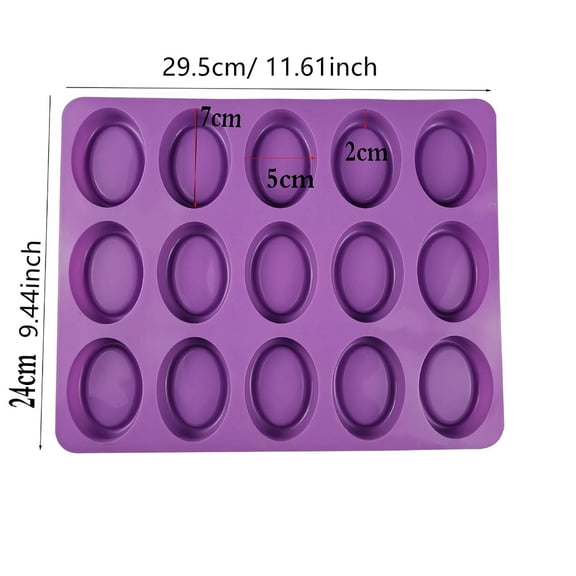 15 Holes Oval Silicone Mould For Handmade Candle,Chocolate And Cake Decoration