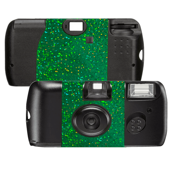 15 Holographic Sequins Emerald Green Film Camera  Kodak 400 Speed Single Use Camera, 27 exposures SL56026-15pk