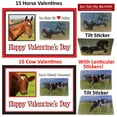 thumbnail image 1 of 15 Horse & 15 Cow Classroom Valentines with Lenticular Sticker Toy (Instead of Candy) - Unique & Creative Kid's School Valentine Day Cards for Boys, Girls, and Tweens., 1 of 5