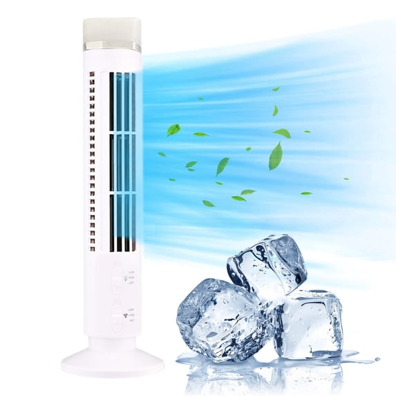 Tower Fan Led Bladeless Fan with Remote, Mini Vertical Air Conditioner for Home, Office, Quiet, Efficient, Space-saving Design, 3 Speed Modes and Oscillation for Summer Cooling