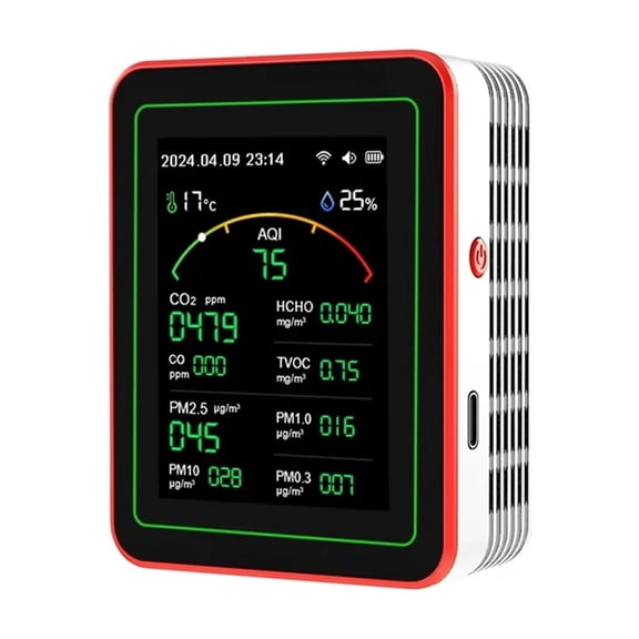 15 In 1 Air Quality Monitor, Measures PM0.3, PM1.0, PM2.5, PM10, Temperature, Humidity
