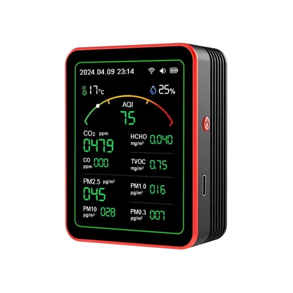 15 In 1 Air Quality Monitor, Measures PM0.3, PM1.0, PM2.5, PM10, Temperature, Humidity
