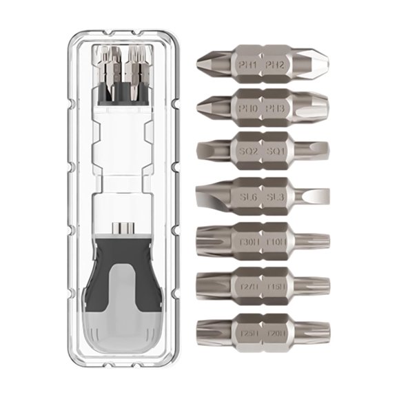 15-In-1 Stubby Ratcheting Screwdriver Set - Portable Multi-Bit Repair Tool With Magnetic Crv Bits | Quick-Release Mechanism Compact Screwdriver Kit