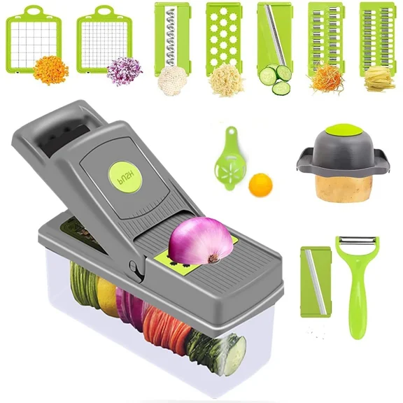15-In-1 Vegetable Fruit Chopper Cutter Food Onion Veggie Dicer Slicer Kitchen Us