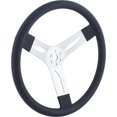 thumbnail image 1 of 15 In. Black Cushioned Alum 3-Spoke Steering Wheel 2-1/4 Dish, 1 of 15