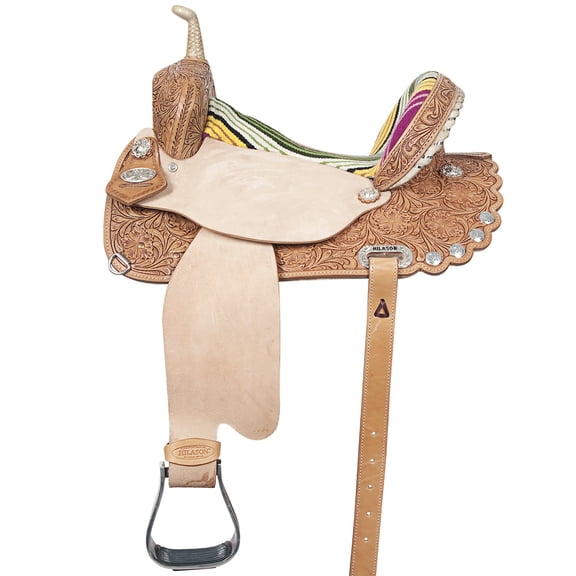 15 In Flex Tree Western Horse Saddle American Leather Trail Barrel By Hilason