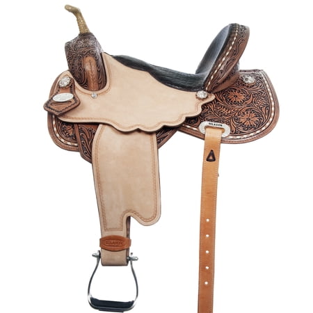 15 In Flex Tree Western Horse Saddle Hilason In American Leather Barrel Trail