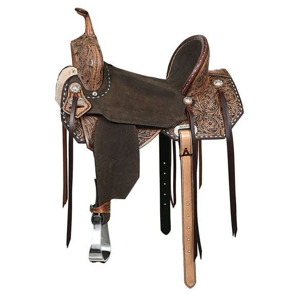 15 In Flex Tree Western Horse Saddle In American Leather Barrel Trail By Hilason