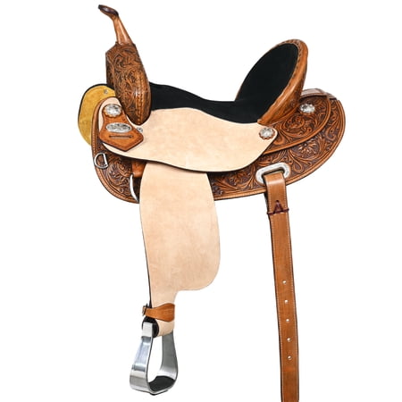 15 In HILASON Horse Barrel Endurance Trail Pleasure Leather Saddle Tan