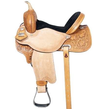 15 In HILASON Horse Barrel Trail Pleasure Endurance Leather Saddle Tan