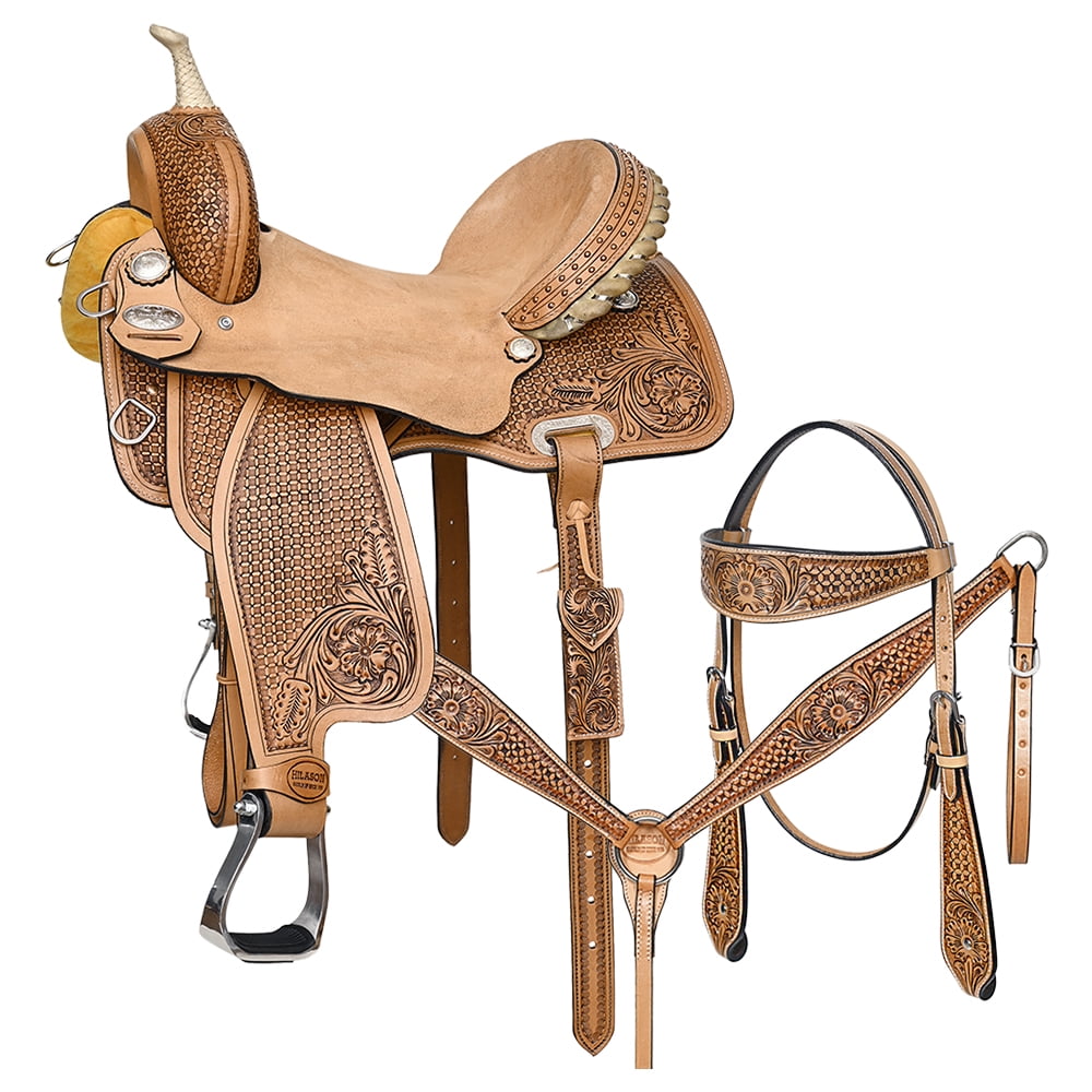 Collier De Poitrine Western Hilason Roping 95IB – Double épaisseur, Marron Clair, Taille 3 Pouces