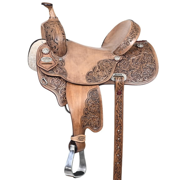 15 In HILASON Western Horse Ranch Roping Saddle Riding Brown