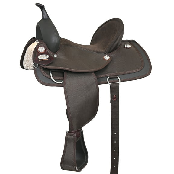 15 In Hilason Horse Trail Pleasure Endurance Synthetic Saddle Brown