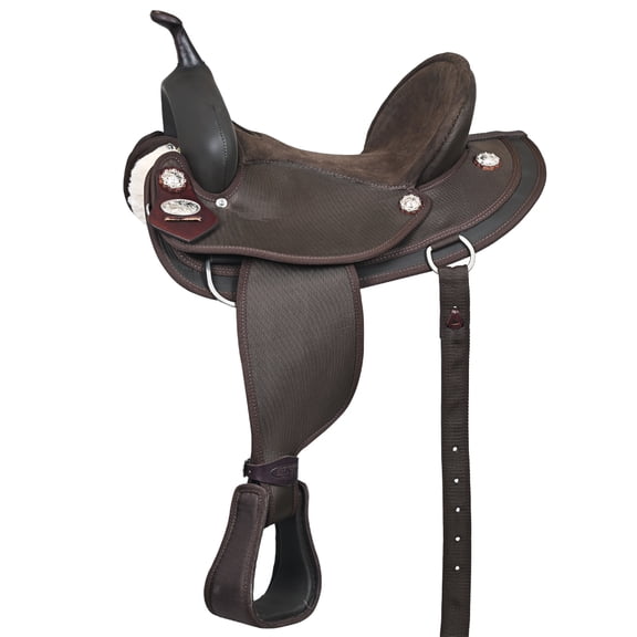 15 In Hilason Horse Trail Pleasure Endurance Synthetic Saddle Brown