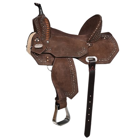 15 In Hilason Western Horse Barrel Flex Tree Trail American Leather Saddle Brown