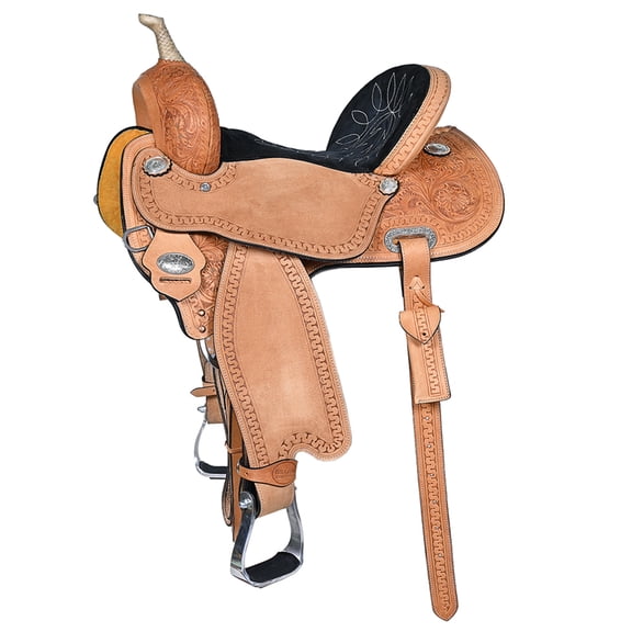 15 In Hilason Western Horse Barrel Racing Trail Pleasure Tan American Leather Saddle
