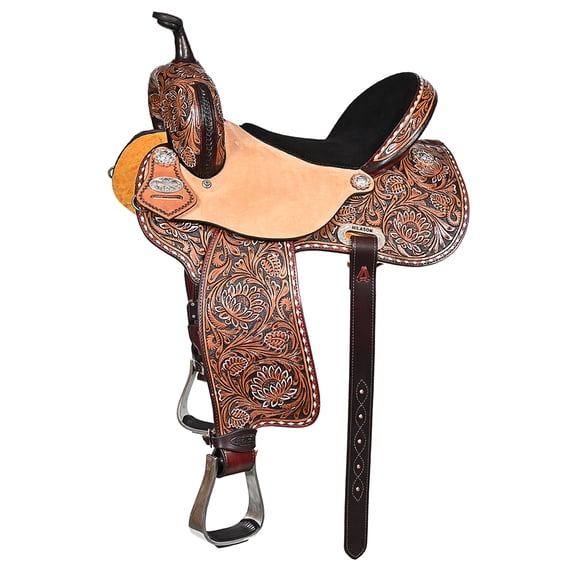 15 In Hilason Western Horse Barrel Racing Wooden Tree American Leather Saddle