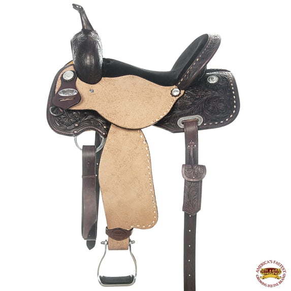 15 In Hilason Western Horse Barrel Trail Pleasurer American Leather Saddle