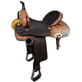 thumbnail image 1 of 15 In Hilason Western Horse Ranch Cutter American Leather Saddle Brown, 1 of 7