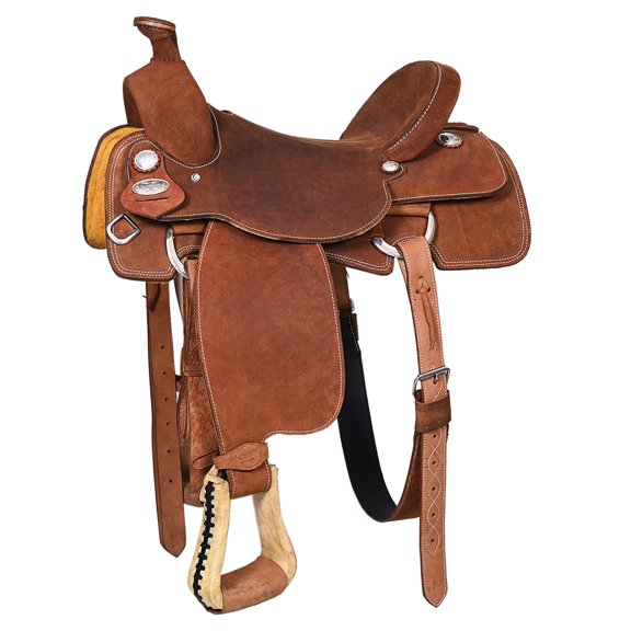 15 In Hilason Western Horse Ranch Roping Roper Genuine Leather Saddle Brown