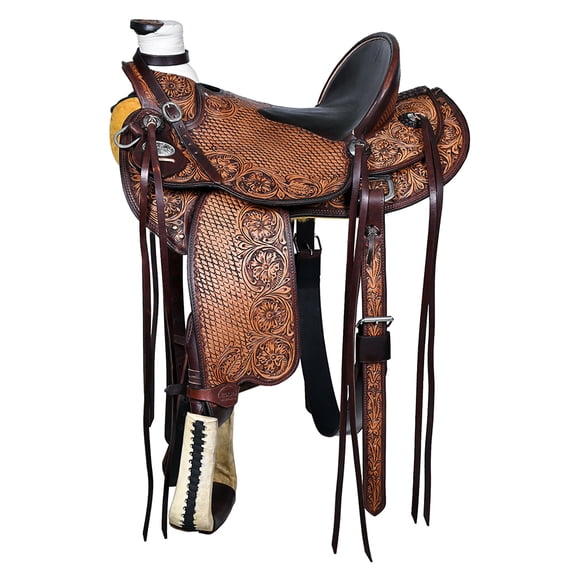 15 In Hilason Western Horse Saddle Wade Ranch Roping American Leather Antique Brown