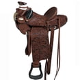 thumbnail image 1 of 15 In Hilason Western Horse Wade Saddle American Leather Ranch Roping Dark Brown, 1 of 2