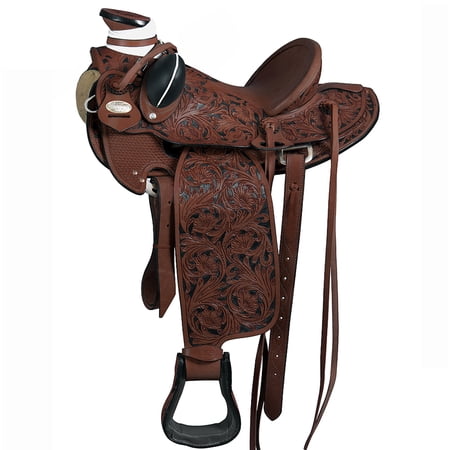 15 In Hilason Western Horse Wade Saddle American Leather Ranch Roping Dark Brown