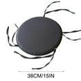 thumbnail image 1 of 15 In Round Chair Cushion With Ties, Polyester Seat Pad for Dining Kitchen Patio Office Stool, Dark Gray, 1 of 3