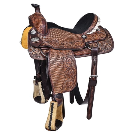 15 In Western Horse Saddle American Leather Ranch Roping Cowboy Hilason