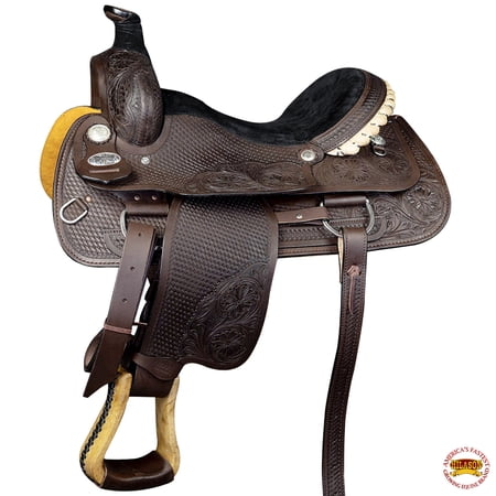 15 In Western Horse Saddle American Leather Ranch Roping Cowboy Hilason