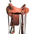 thumbnail image 1 of 15 In Western Horse Saddle American Leather Ranch Roping Trail Hilason Dark Tan, 1 of 2