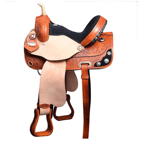 15 In Western Horse Saddle American Leather Treeless Trail Barrel Hilason