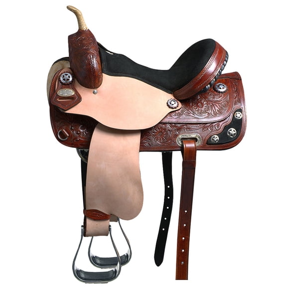 15 In Western Horse Saddle American Leather Treeless Trail Barrel Hilason