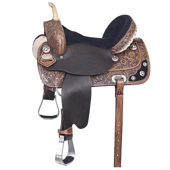 15 In Western Horse Saddle American Leather Treeless Trail Barrel Hilason
