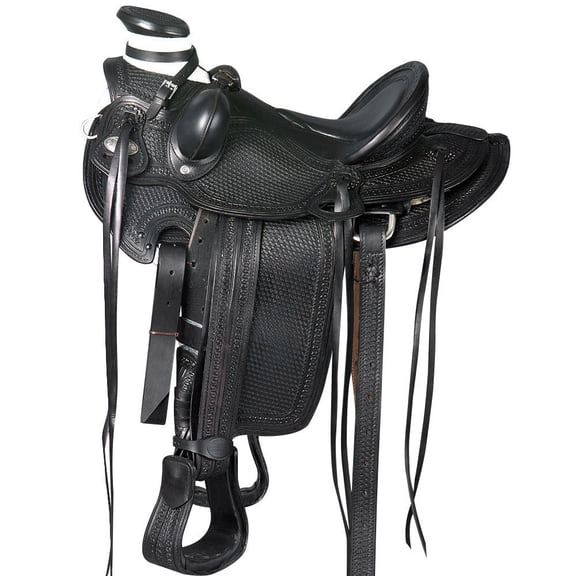 15 In Western Horse Saddle American Leather Wade Ranch Roping Black Hilason