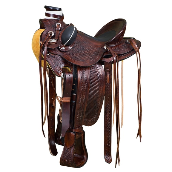 15 In Western Horse Saddle American Leather Wade Ranch Roping Dark Brown Hilason
