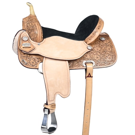 15 In Western Horse Saddle Hilason In American Leather Flex Tree Barrel Trail