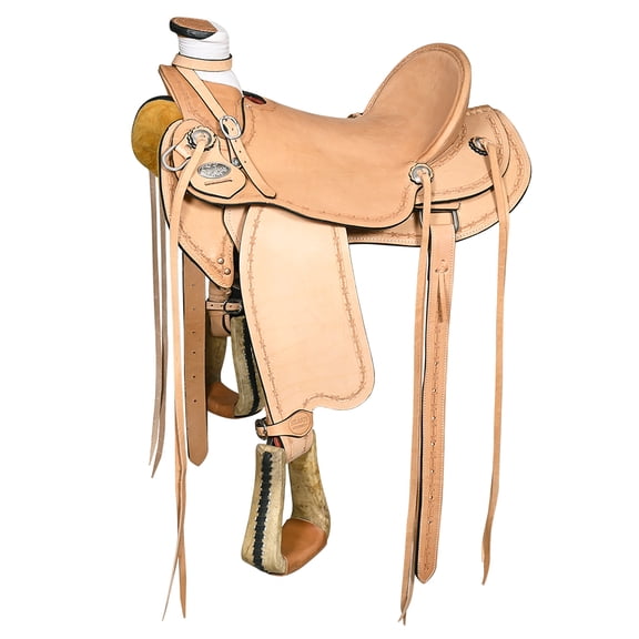 15 In Western Horse Wade Saddle American Leather Ranch Roping Tan Hilason
