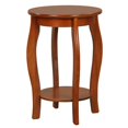 15 Inch 2Tier Round End Table with Storage Shelf