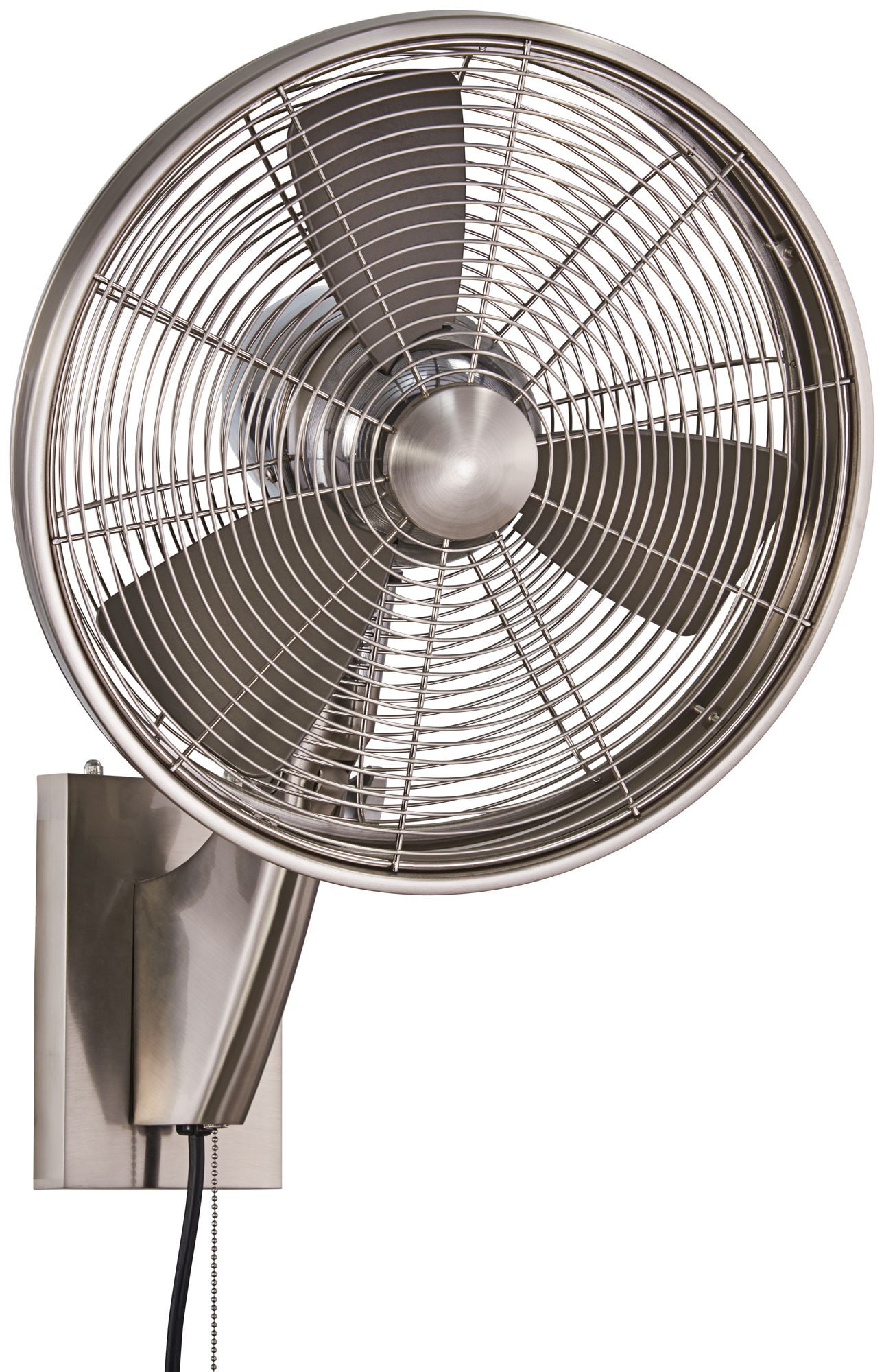 15 Inch 3 Blade Oscillating Fan-Brushed Nickel Finish-Silver Blade ...