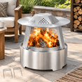 15 Inch 304 Stainless Steel Fire Pit Heat Deflector with Carrying ...