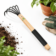 15 Inch 5-Tine Garden Rake with Wooden Handle and Non-Slip Grip ...